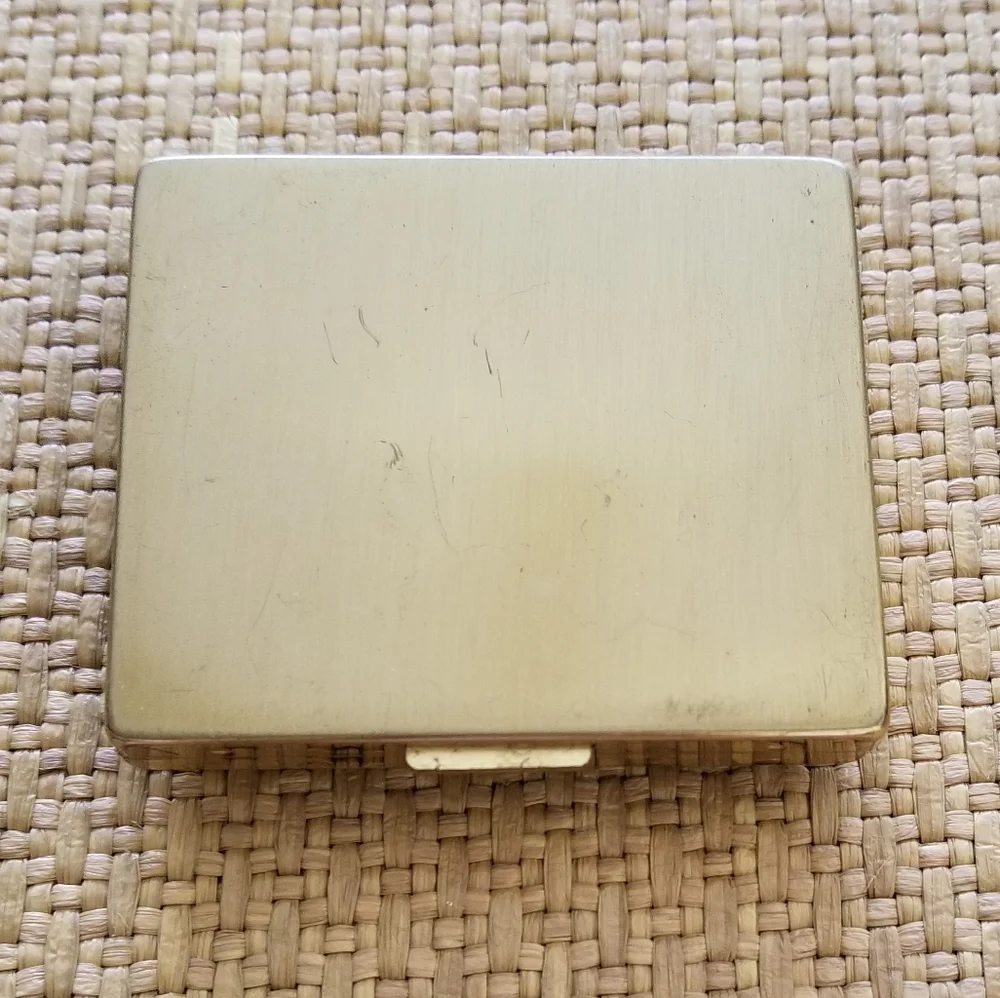 Vintage Gourielli Powder Compact Gold-tone Crystal Embellished 50's